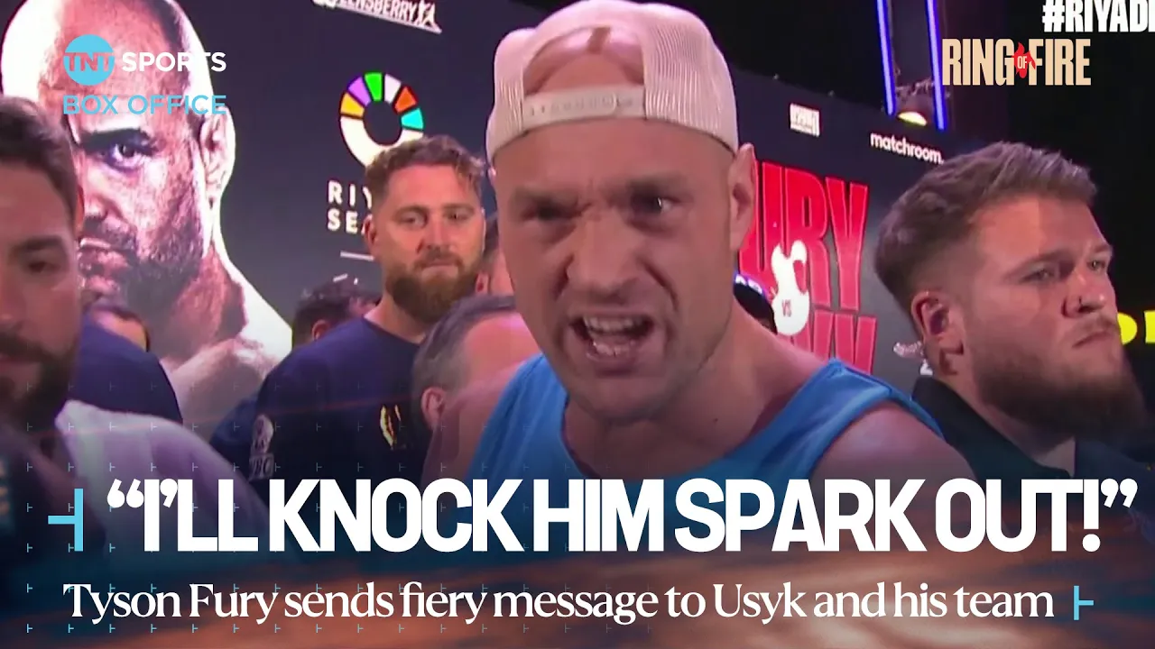 Tyson Fury goes BALLISTIC after the weigh in & threatens team Usyk | #RingOfFire 🇸🇦🔥