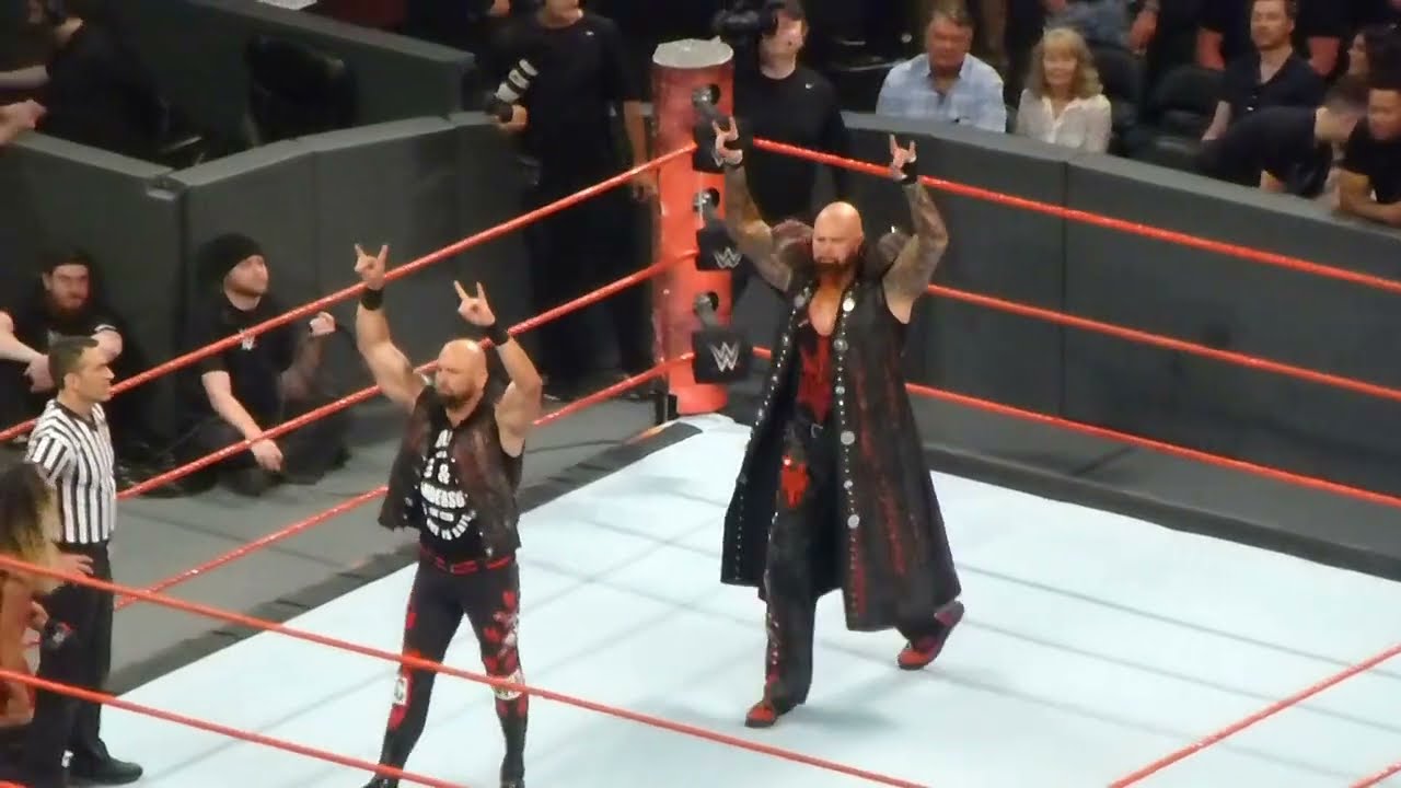 Karl Anderson and Luke Gallows entrance at WWE Raw backdrop