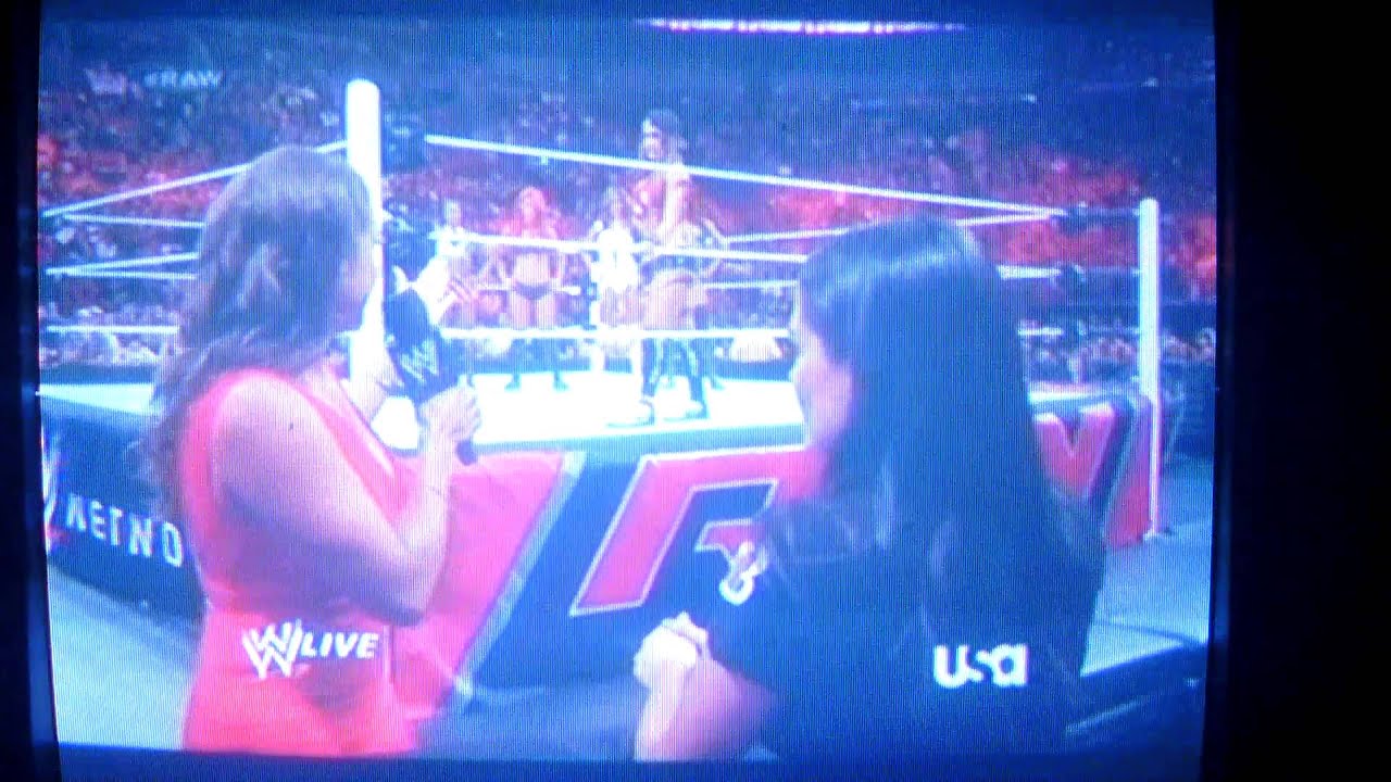 WWE Raw Nikki Bella vs Alicia Cameron Eva Rosa background