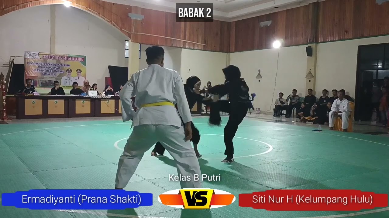 Seleksi POPDA Tahun 2022 Kelas B Putri, Ermadiyanti (Prana Shakti) VS Siti Nur H (Kelp. Hulu) backdrop