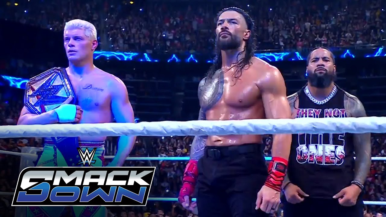 Cody Rhodes and Roman Reigns have Rocky night at WWE Bad Blood: SmackDown highlights, Oct. 11, 2024 backdrop