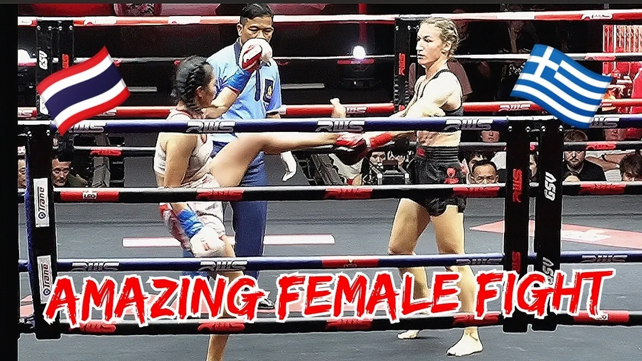 Female Muay Thai Fight At RWS Rajadamnern Stadium Fani Vs Kanokwan background