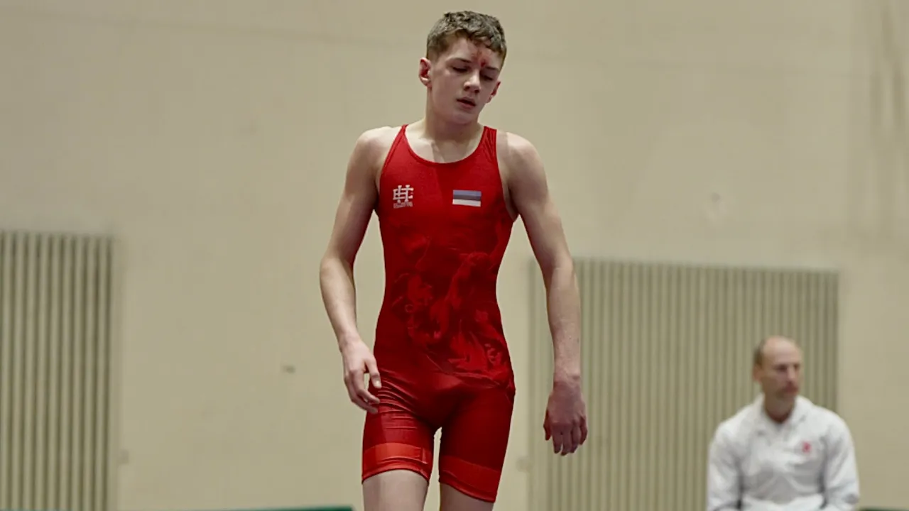 U17 Jürgen Lips (EST) vs Nikita Sapkins (LAT) 48kg. Freestyle boys youth wrestling tournament.