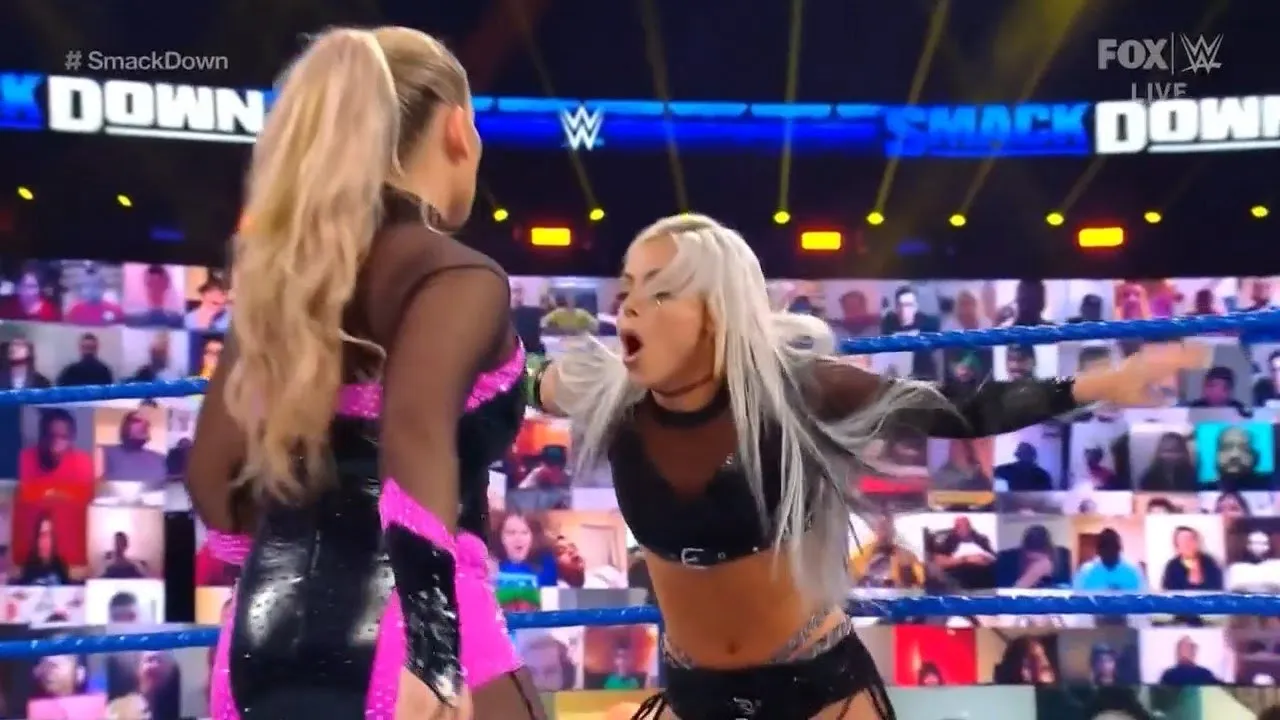 WWE SmackDown 15/01/21: Liv Morgan vs. Natalya ft. Tamina, Ruby Riott & Billie Kay background