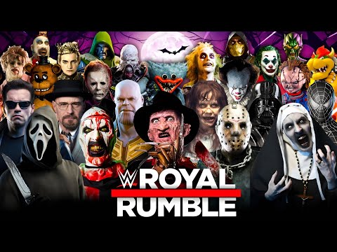 2024 HALLOWEEN Royal Rumble! ONLY BAD GUYS! Horror + Evil Bosses + Slashers + Villains | WWE 2K24 background
