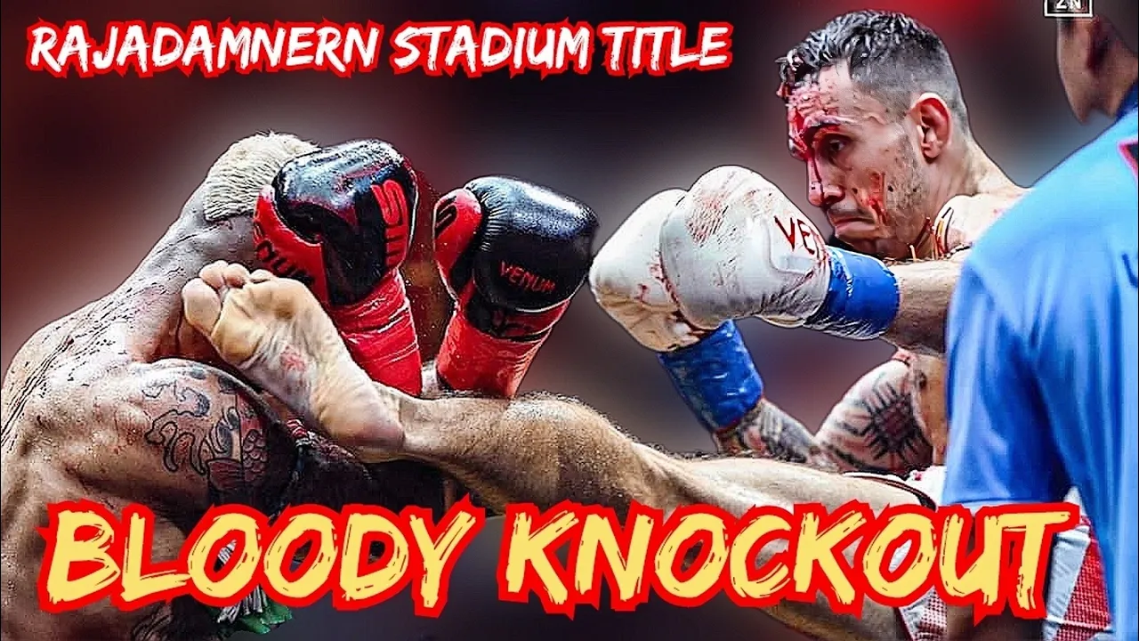 Muay Thai Rajadamnern Stadium Title Bloody Fight Knockout Erdem Vs Ruben backdrop