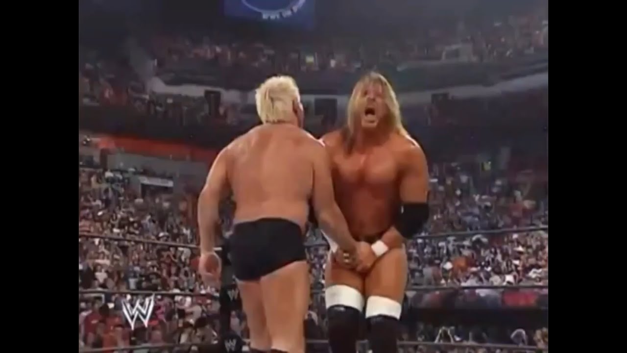 Low blow on Triple H low blow (compilation)  (FT-7)