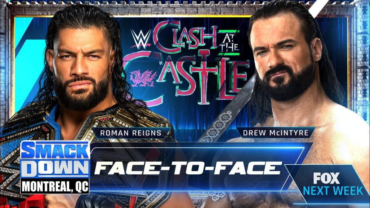 Roman Reigns & Drew McIntyre Face-to-Face (Full Segment) background