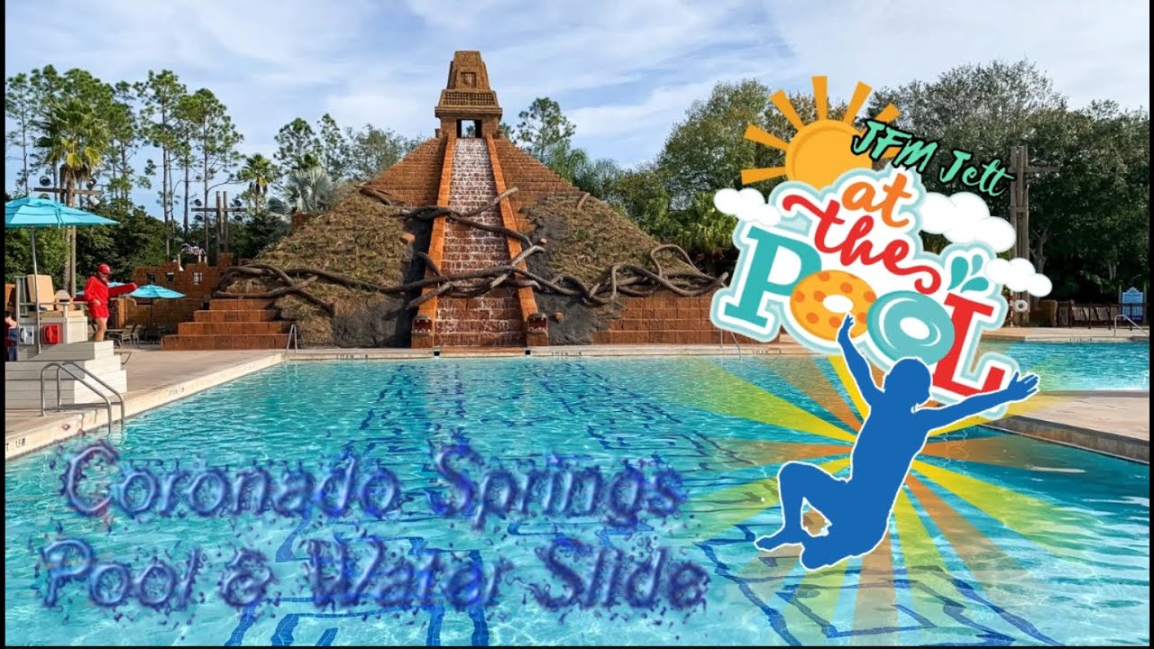 Swimming Pool & Water Slide at Coronado Springs Resort at Walt Disney World background