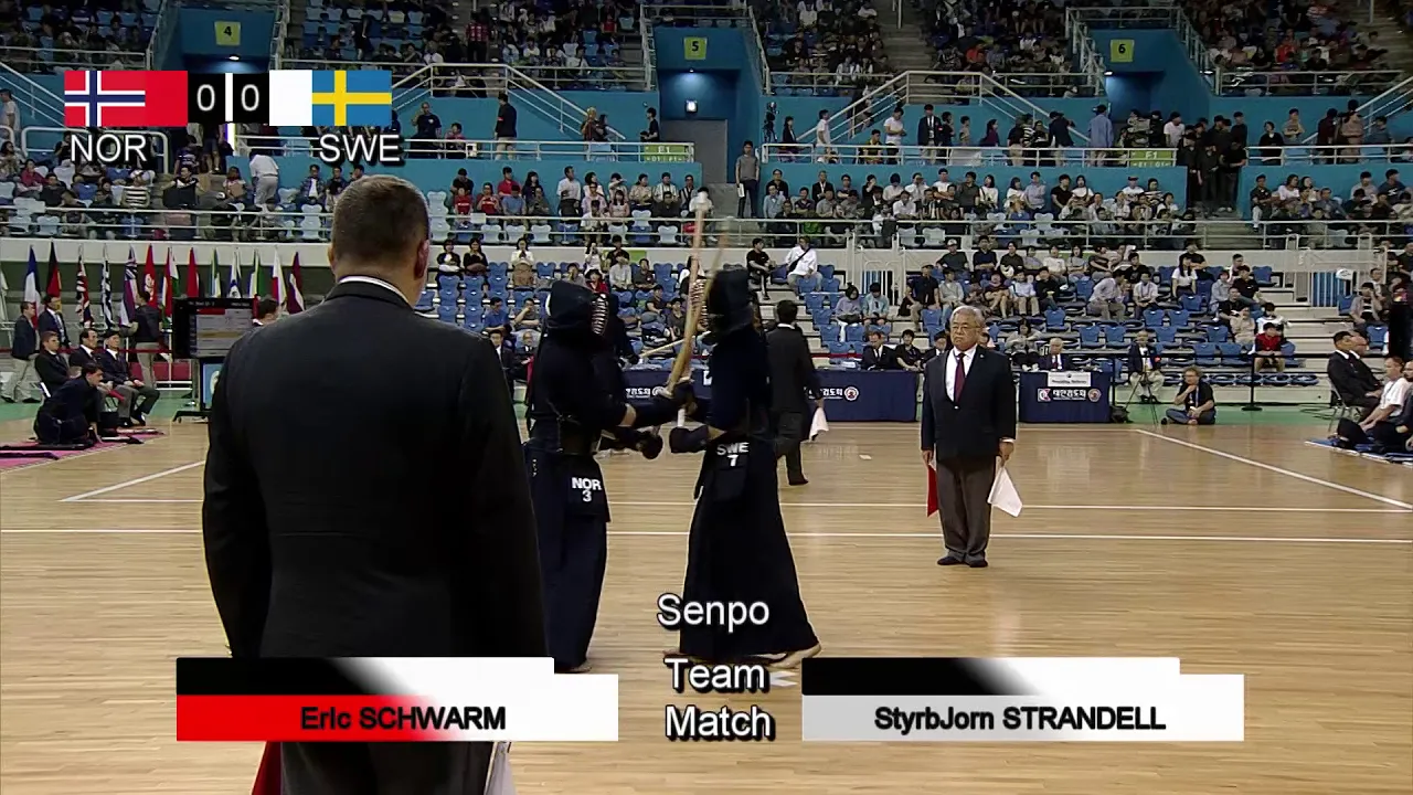 17th World Kendo Championships Men's TEAM MATCH 1ch Norway vs Sweden 녹화이상한경기