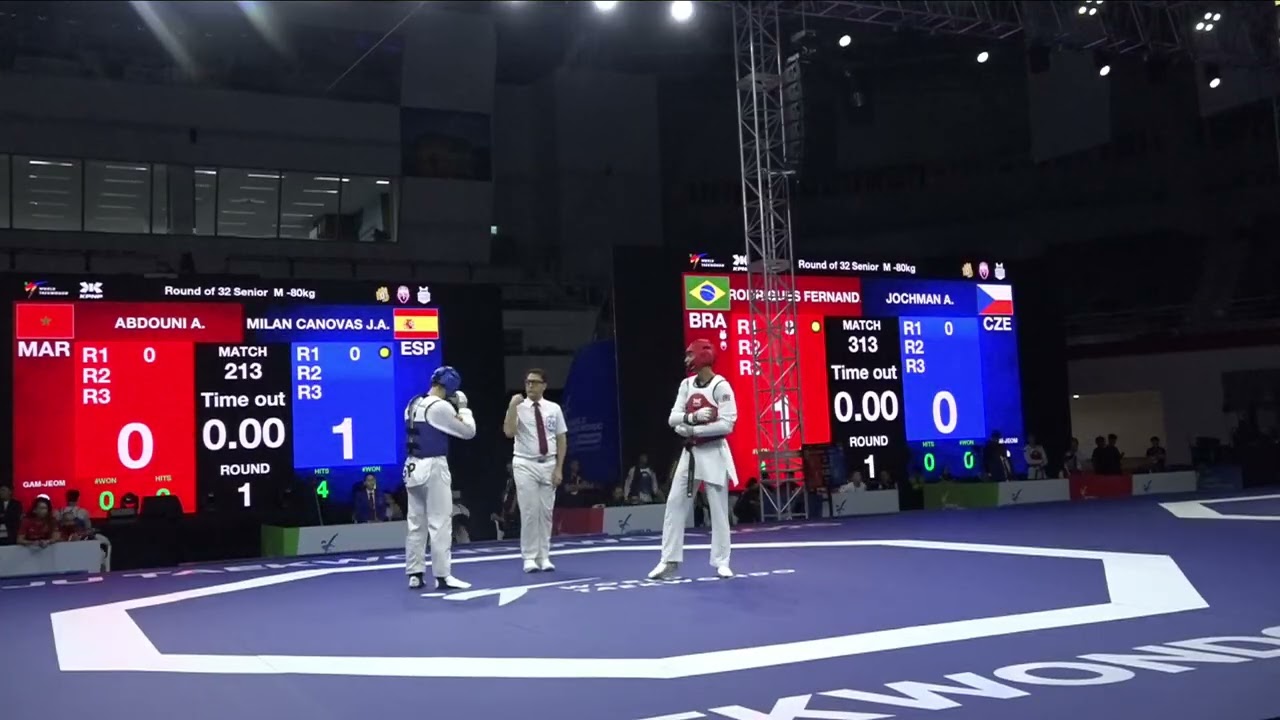 213 Round of 32 M 80kg ESP MILAN CANOVAS J A MAR ABDOUNI A PGM background