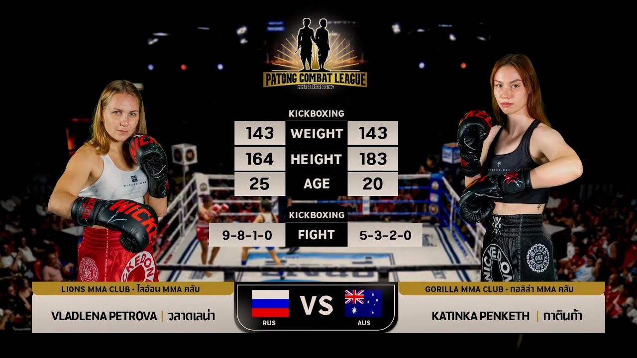 VLADLENA PETROVA VS KATINKA PENKETH PATONG COMBAT LEAGUE MMA & KICK BOXING 8 JUNE 2025 background