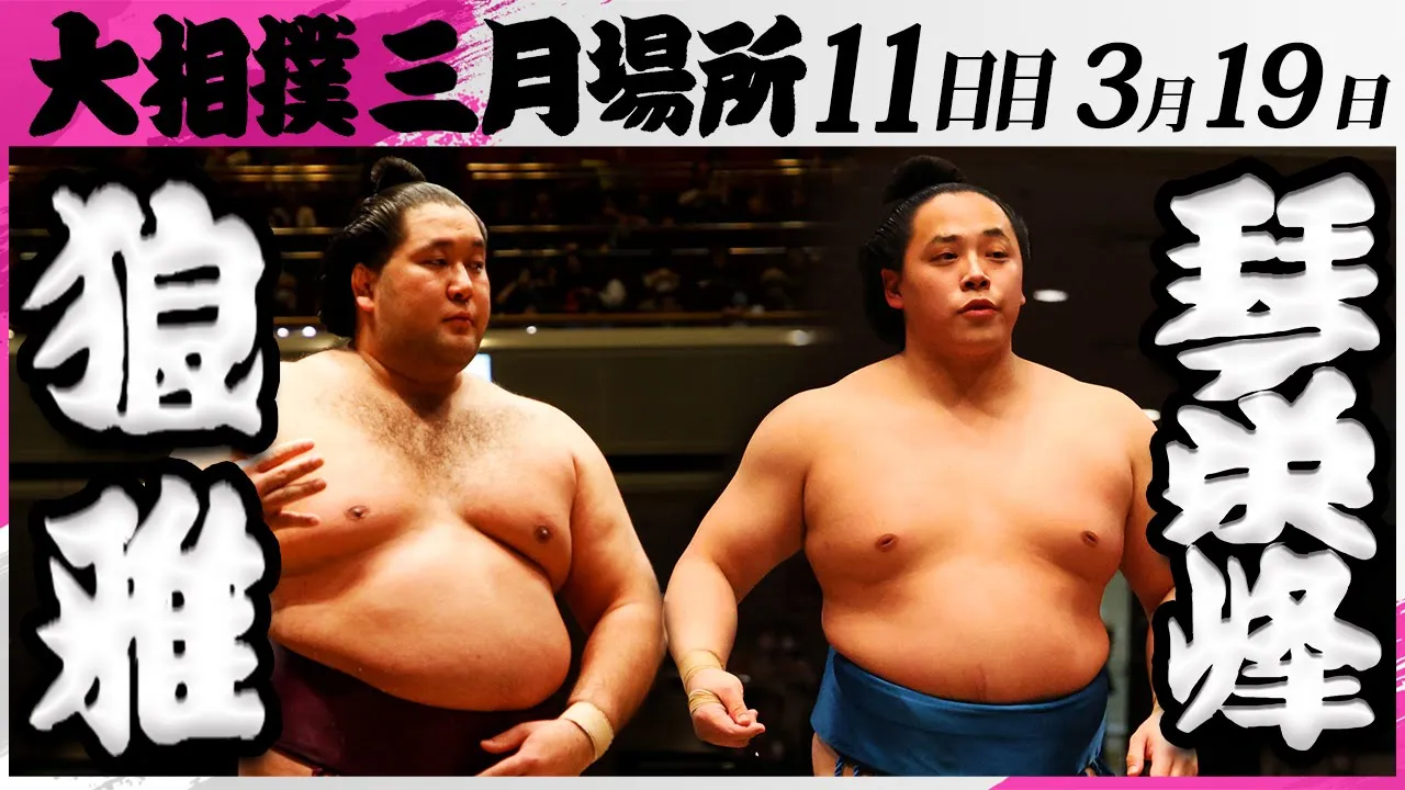 大相撲 狼雅(二子山部屋)ー琴栄峰(佐渡ヶ嶽)<令和7年三月場所・11日目>SUMO background