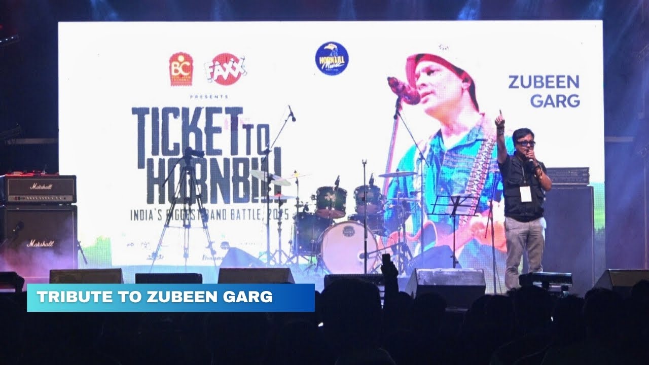 Tribute to Zubeen Garg by Sunep Lemtur during Ticket to Hornbill 2025.