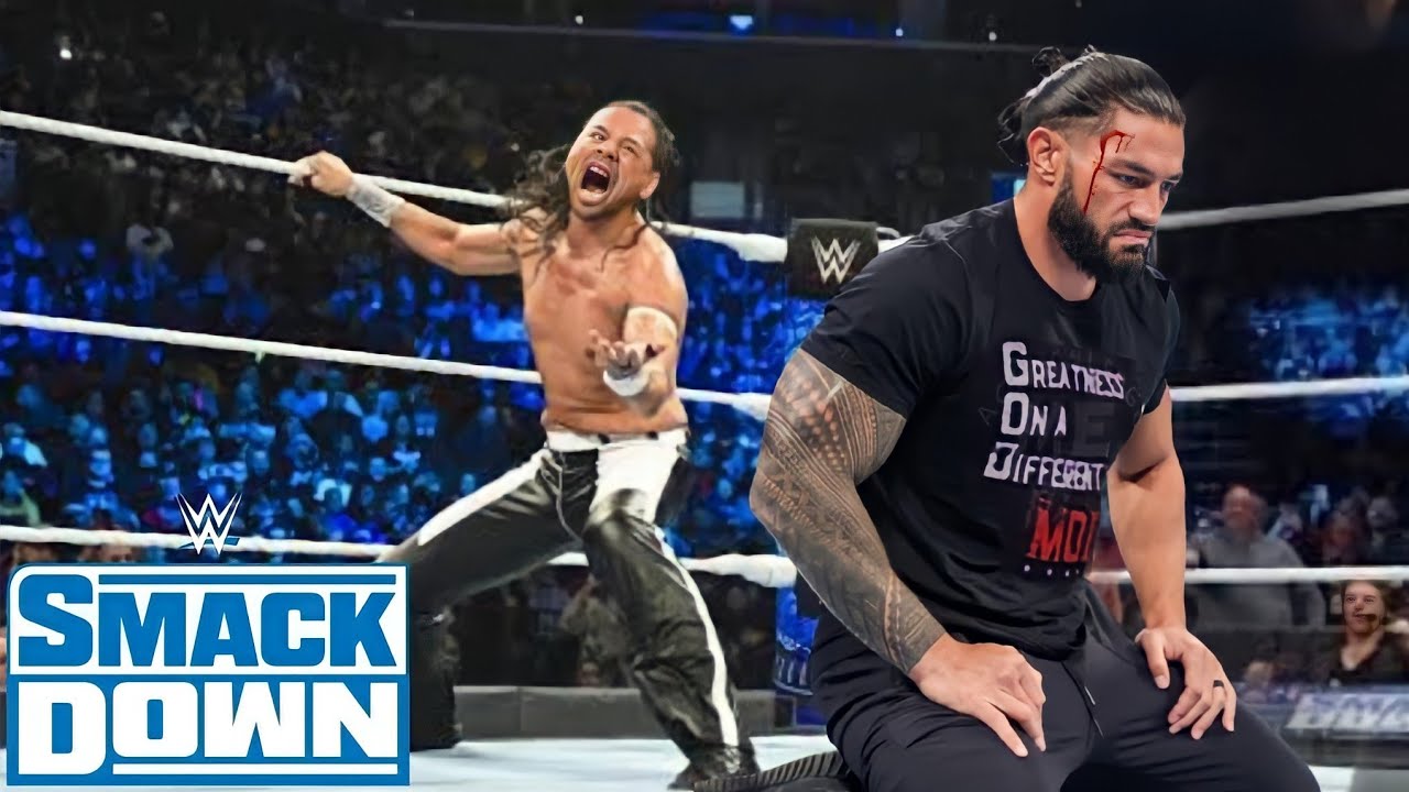 Shinsuke Nakamura Attacks Roman Reigns Smackdown background