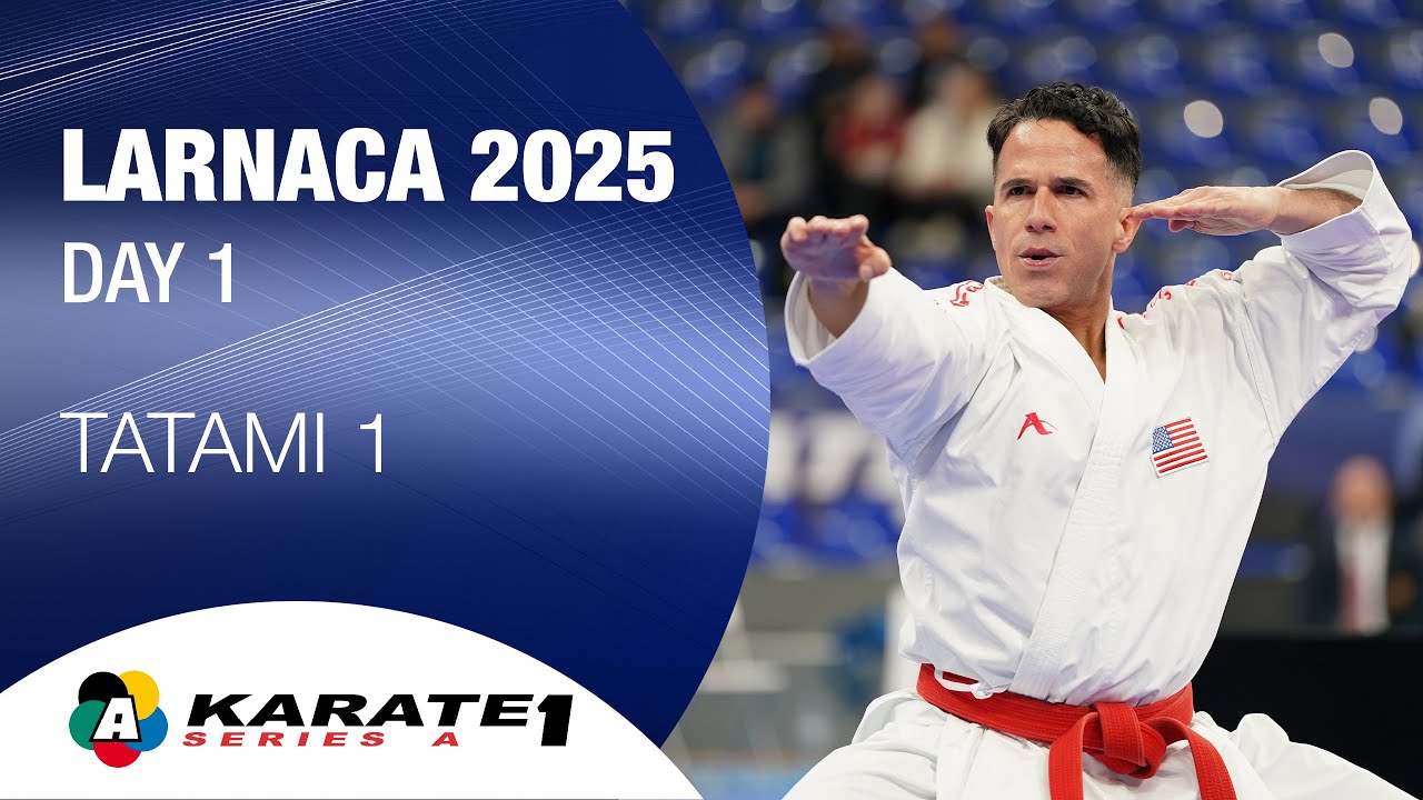 Karate1 LARNACA - Day 1 - Tatami 1 | WORLD KARATE FEDERATION backdrop