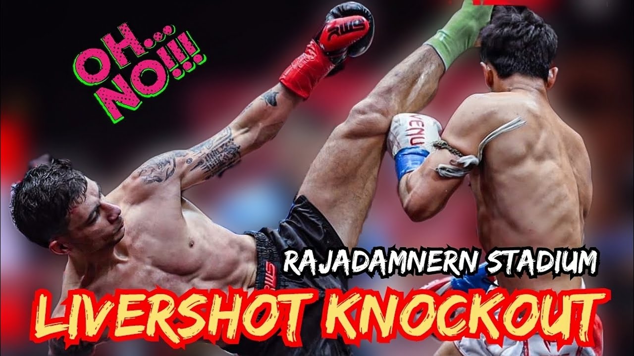 Muay Thai Livershot Knockout At RWS Rajadamnern Stadium Reza Vs Beckham background