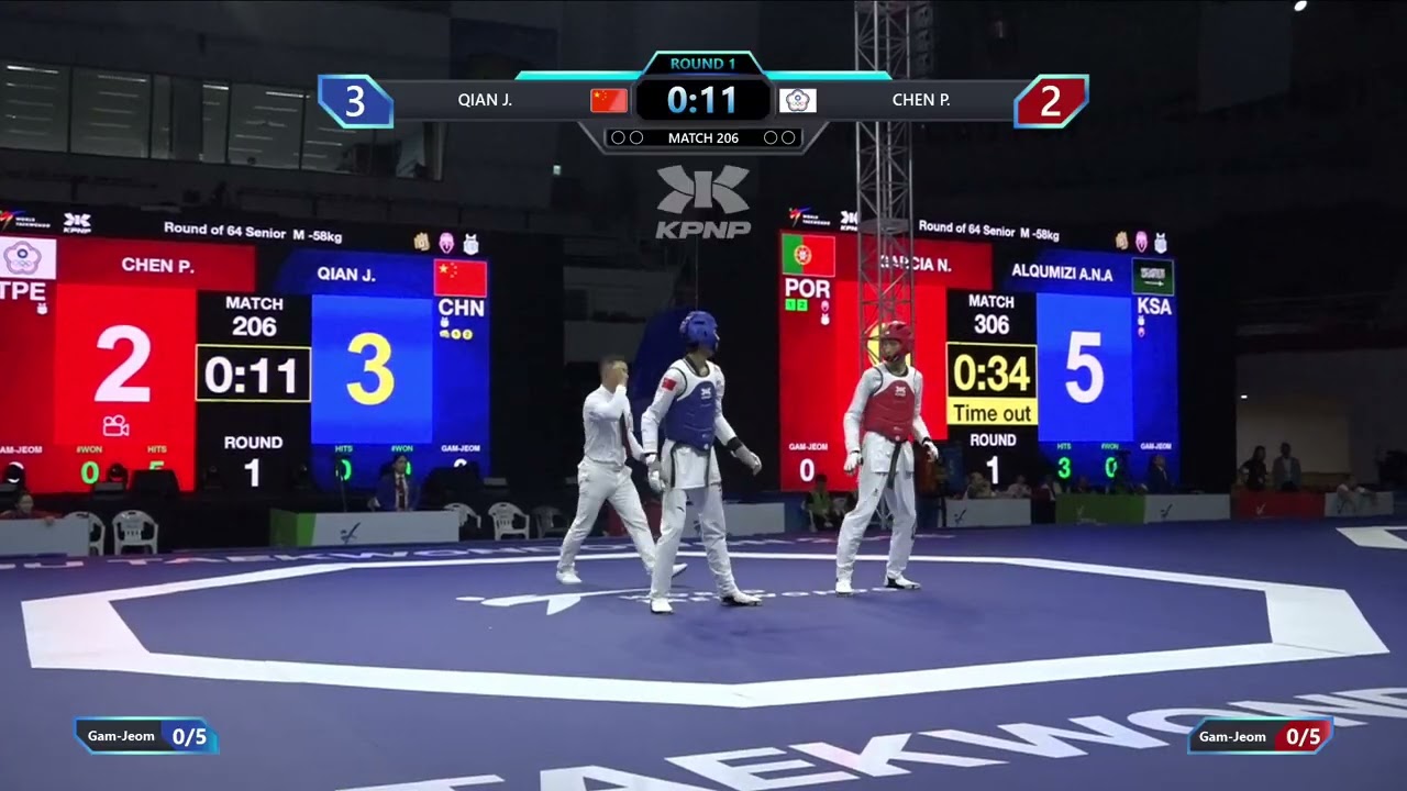 206 Round of 64 M 58kg CHN QIAN J TPE CHEN P PGM background