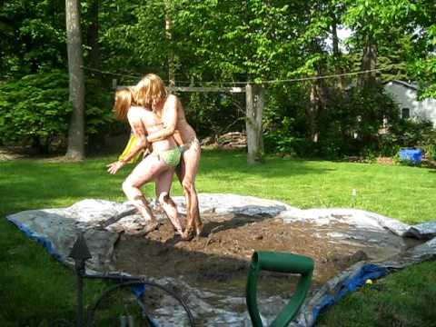 Mud wrestling +andi and me background