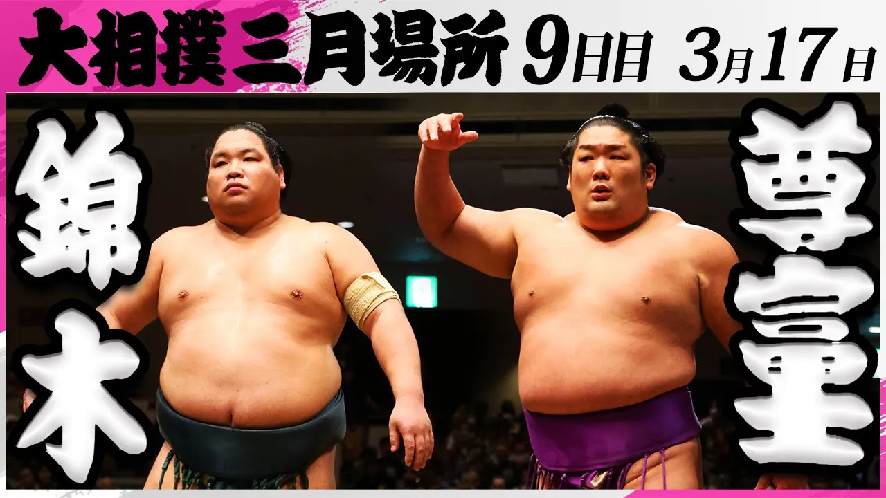 大相撲 錦木ー尊富士<令和7年三月場所・9日目>SUMO background