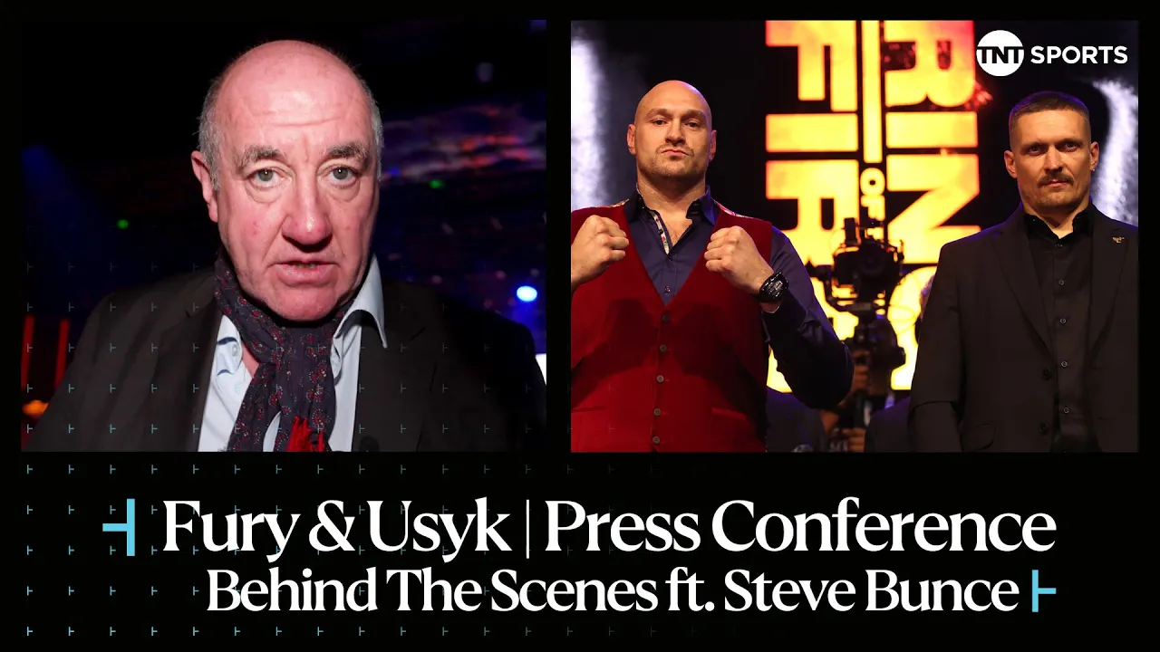 🎥 Behind the scenes with Steve Bunce at the EXPLOSIVE Fury & Usyk Press Conference 🔥💥 | #FuryUsyk 🥊 background