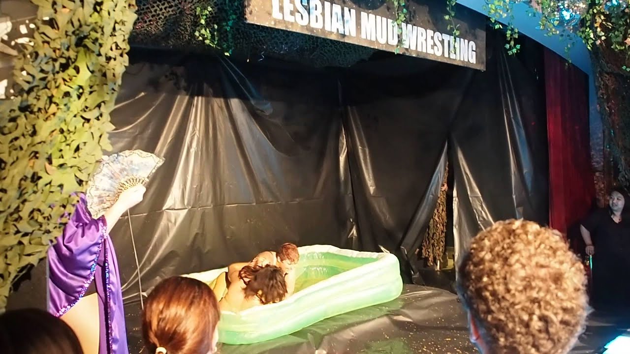 MONKEY MOMENTS - LESBIAN MUD WRESTLING ROUND 1 ... backdrop