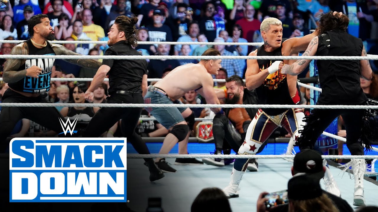 Knight, Cena, Rhodes & Uso brawl with Bloodline & Judgment Day!: SmackDown highlights, Oct. 6, 2023 backdrop