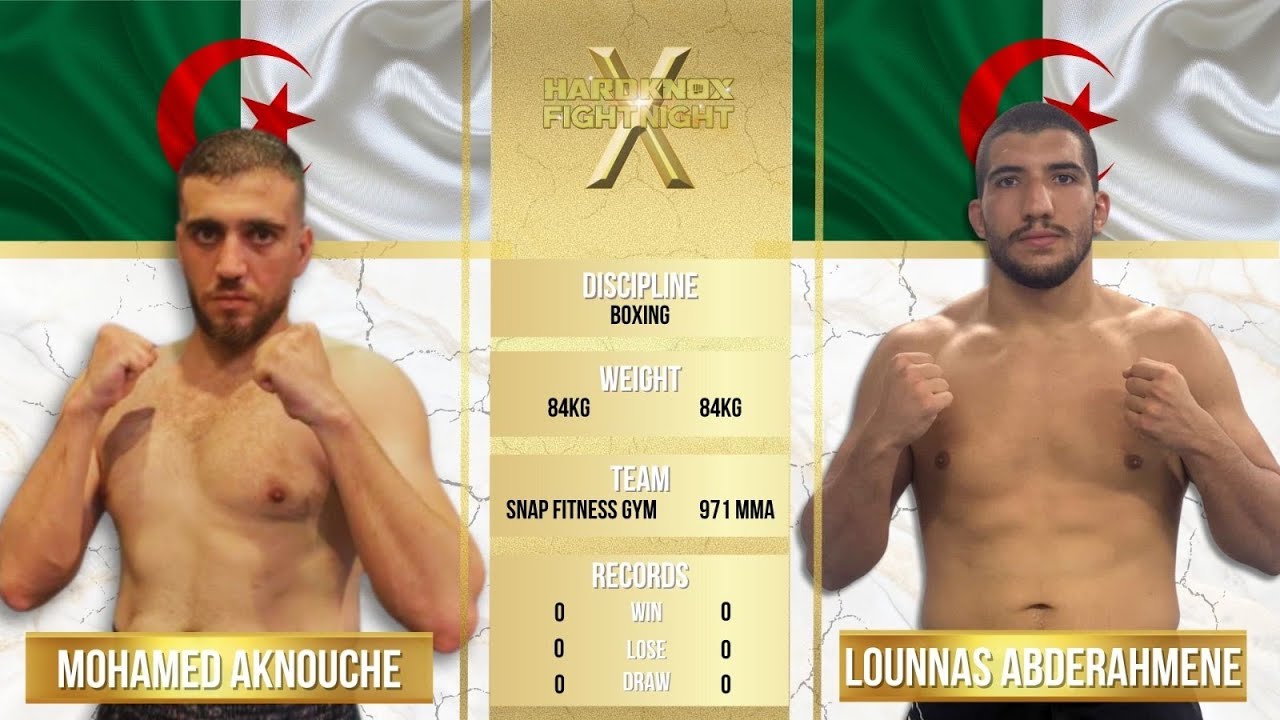 Hard Knox Fight Night 10 Mohamed Aknouche vs Lounnas Abderahmene. Exhibition bout of boxing background