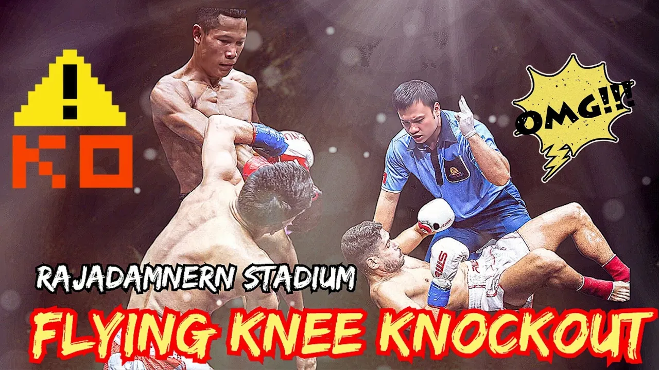 Unbelievable Flying Knee Knockout At RWS Rajadamnern Stadium background