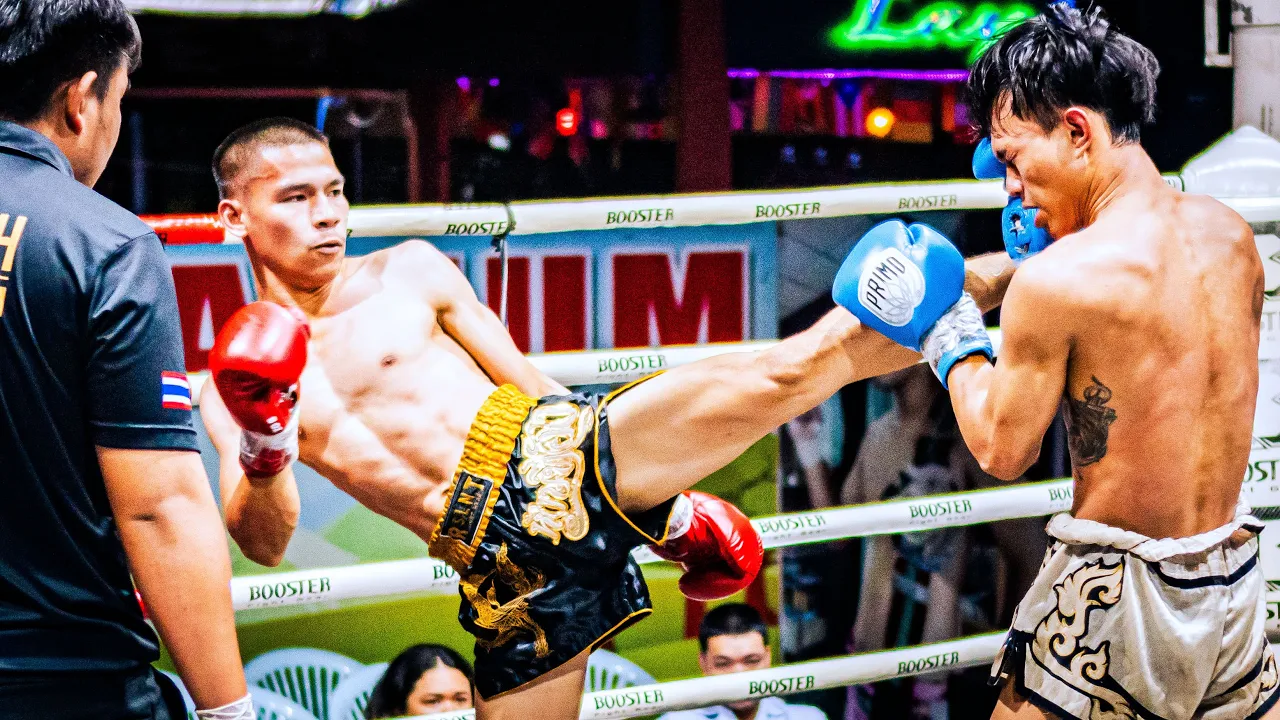 KO! BRUAL KNEE STRIKE! DOMINATE YOUR OPPONENT MUAY THAI CLINCH background