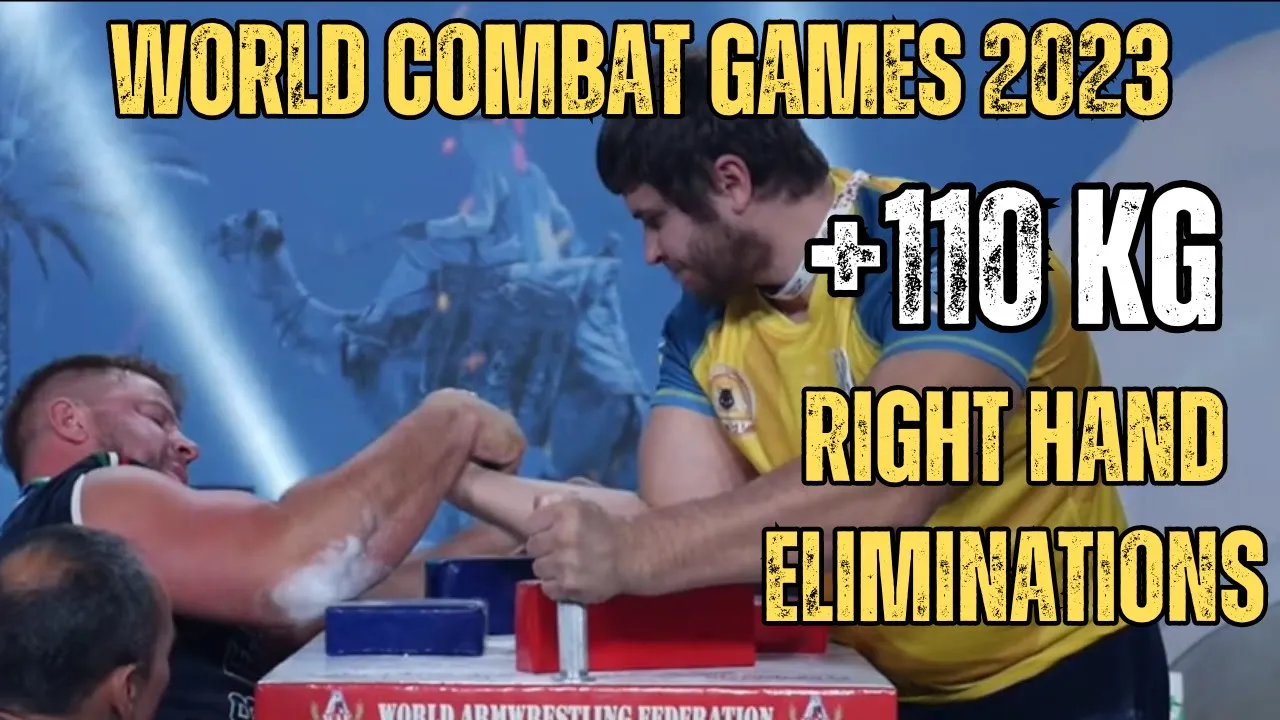 Armwrestling World Combat Games 2023 | +110 KG Right Hand Eliminations background