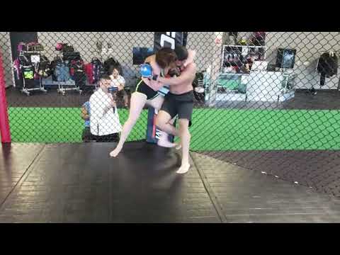 Female vs male mixed fight, guy having a bad day in the cage 2