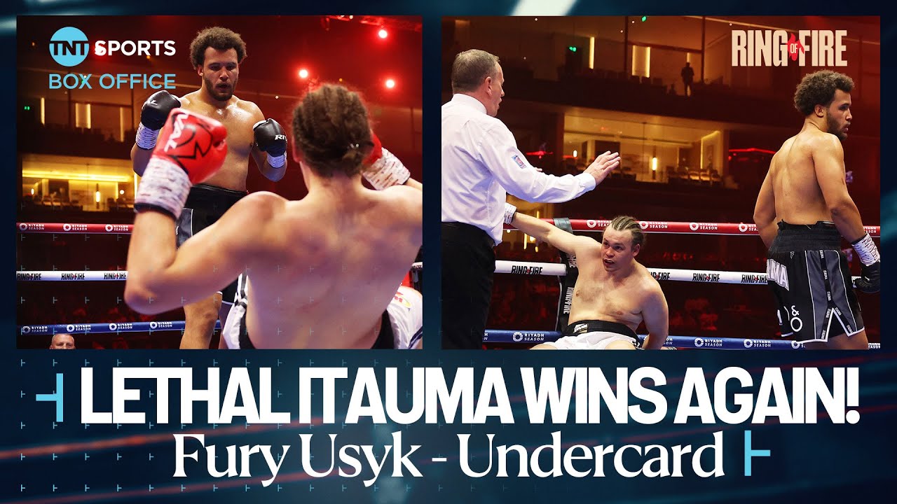 "ANYONE CAN GET IT" ЁЯТг - тАШBritainтАЩs Mike TysonтАЩ Moses Itauma secures ANOTHER STOPPAGE #FuryUsyk ЁЯЗ╕ЁЯЗж backdrop