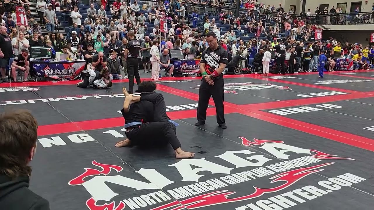 BJJ Blue Belt Gets Armbar Finish In Match With Miscommunication From The Sideline.