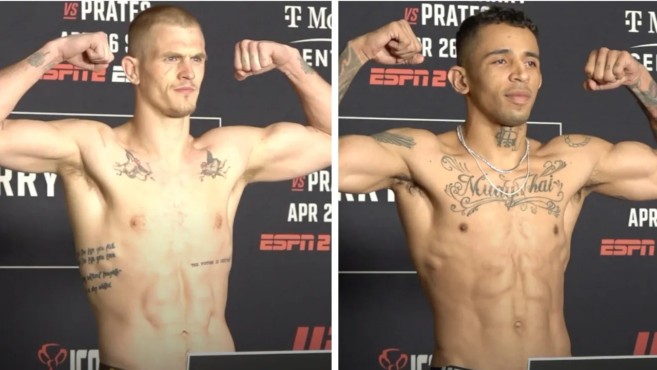 UFC Official Weigh-Ins: Ian Garry Machado vs Carlos Prates background