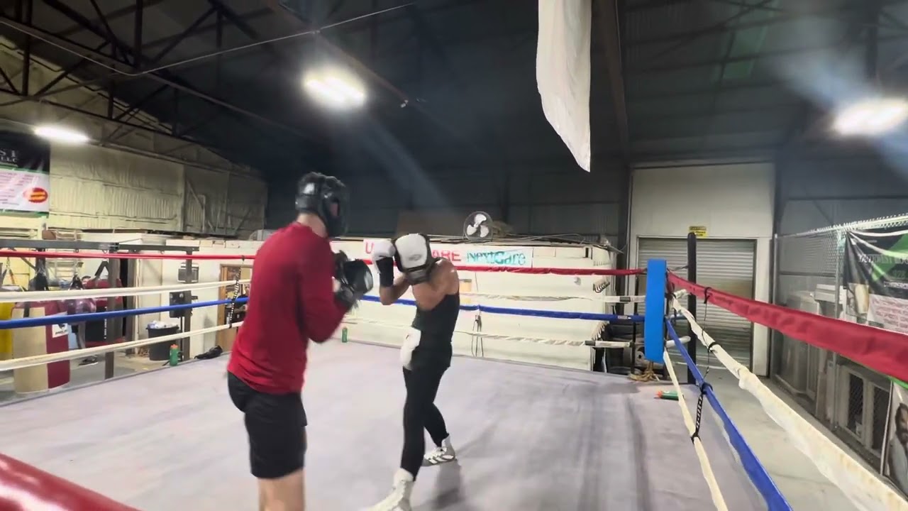 Two middle weights hard sparing