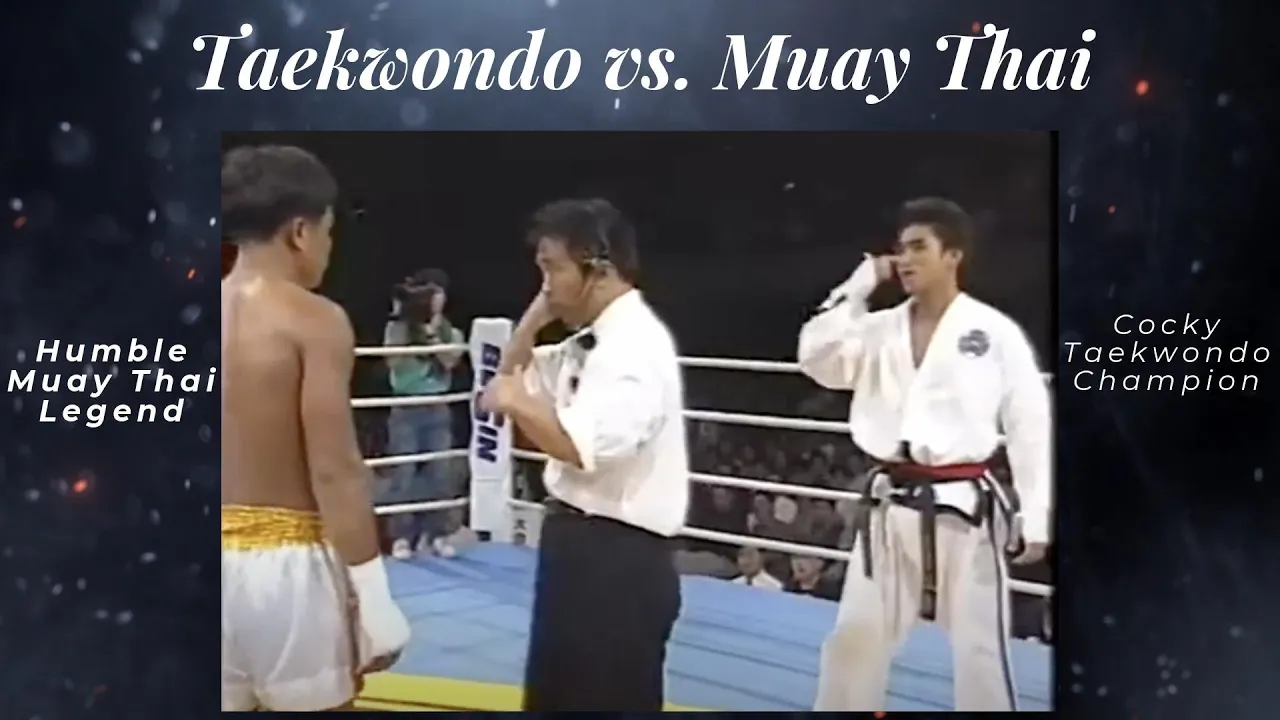 Cocky Taekwondo Blackbelt Destroyed by Muay Thai Legend background