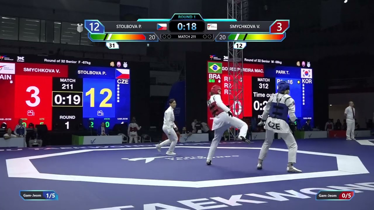 211 Round of 32 F 67kg CZE STOLBOVA P AIN SMYCHKOVA V PGM background