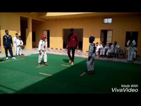 3rd interschool Taekwondo championship meerut me 25-2-2018 meerut me hui or anmol choudhar.b fight backdrop
