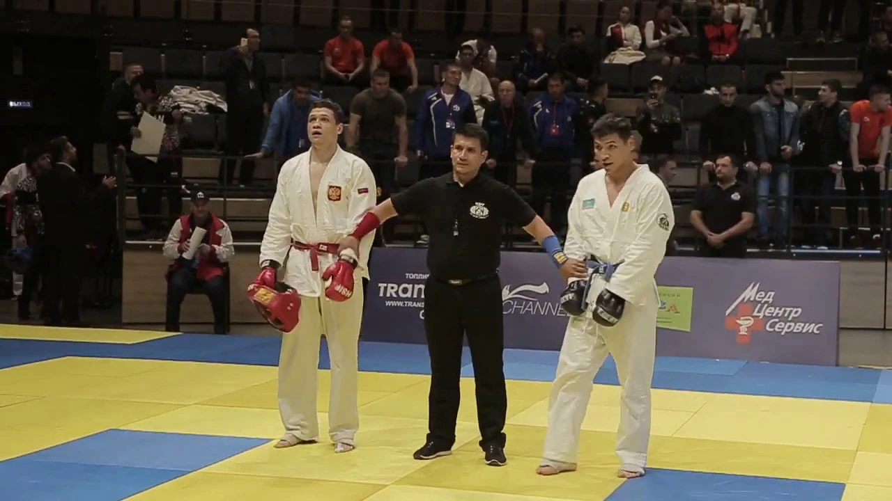 2019 ZHENIS (KAZ) - KOPYLOV (RUS) -90 кг Рукопашный бой чемпионат мира Санкт-Петербург backdrop