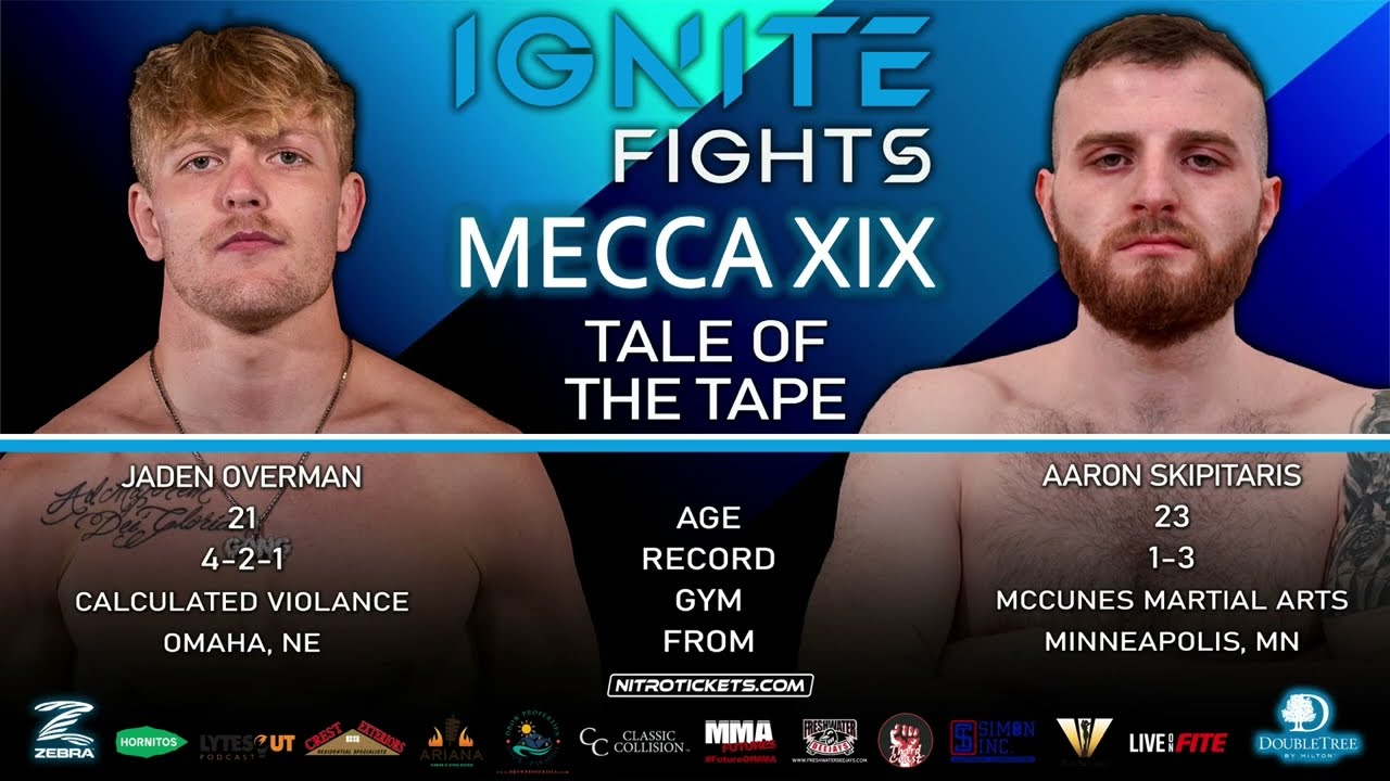 Jaden Overman vs Aaron Skipitaris Mecca XIX MMA