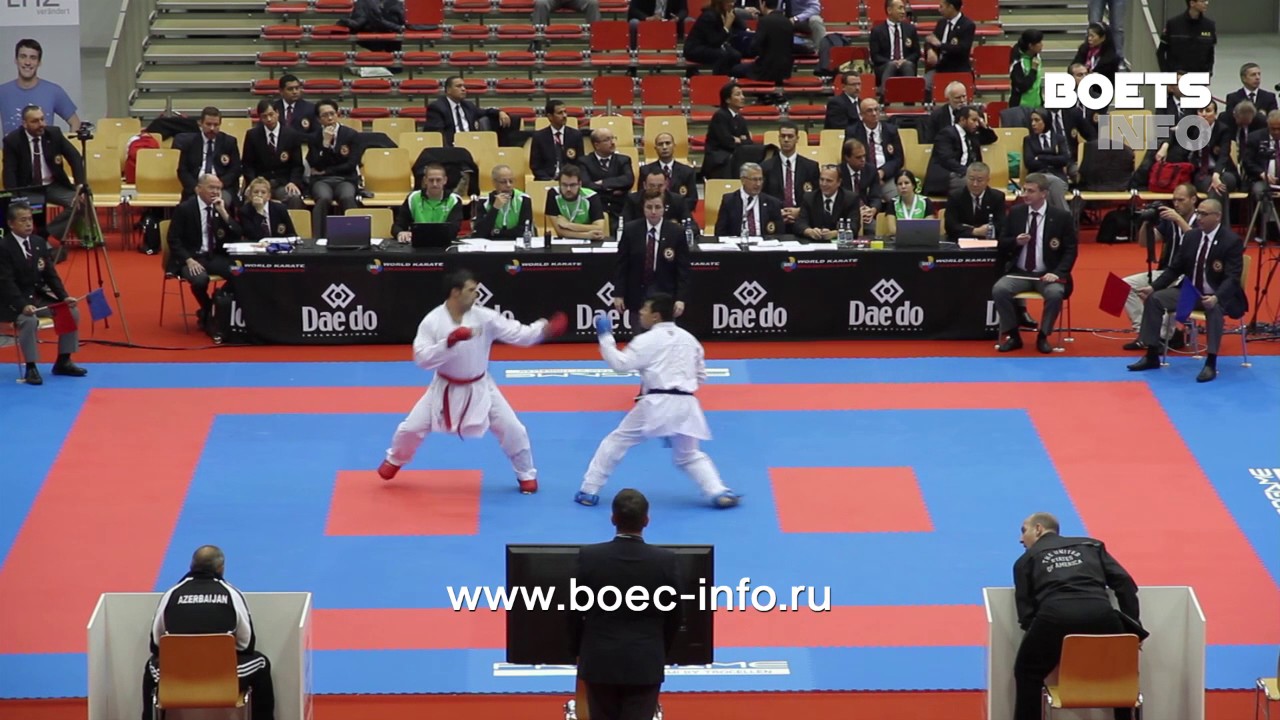 Male Team Kumite. Azerbaijan vs. USA. Fight 2 HD background