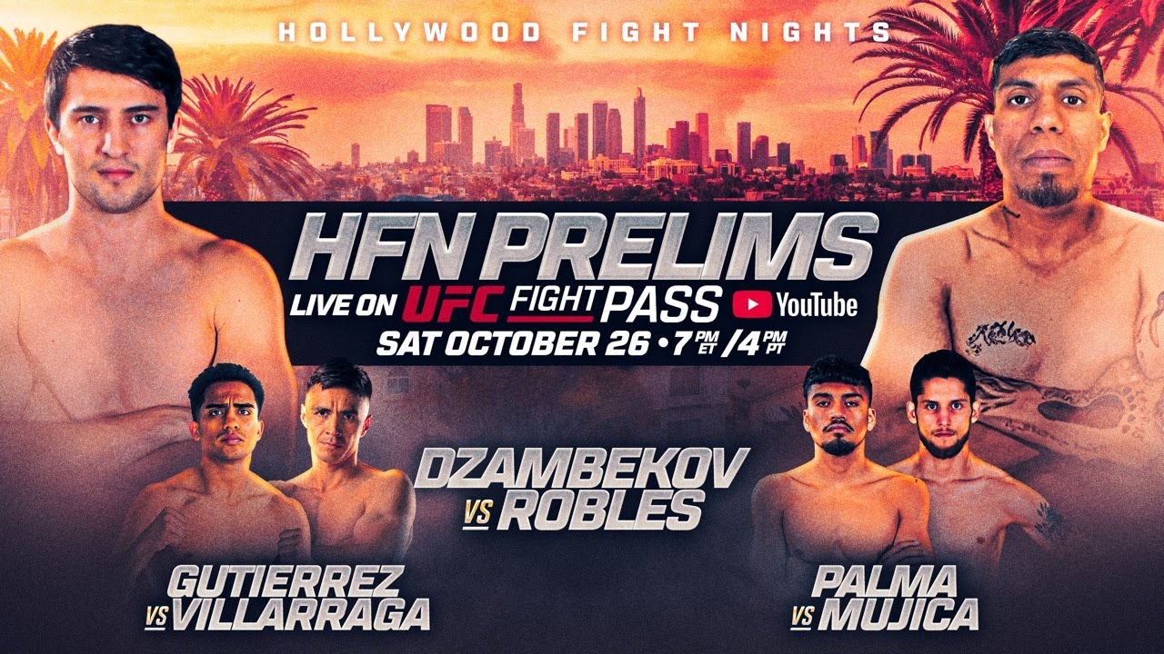 Hollywood Fight Nights LIVE Prelims | Main Card is LIVE at 6pm PT EXCLUSIVELY on UFC FIGHT PASS! background