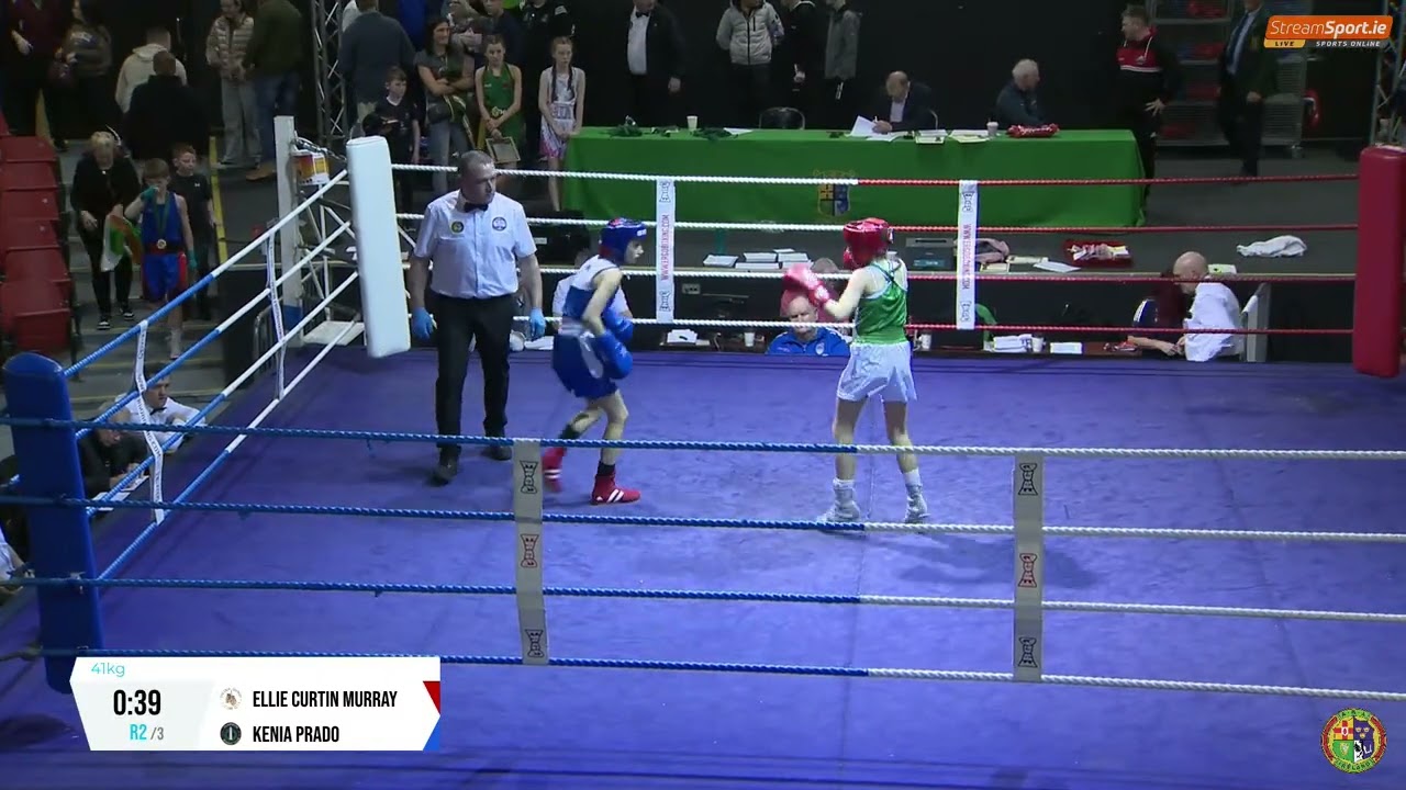 2024 National BG2 Championship: 41kg E. Curtin Murray (Golden Gloves M) v K. Prado (Glasnevin) background