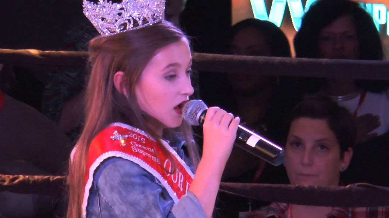 Bella Brown Singing The Star Spangled Banner. background