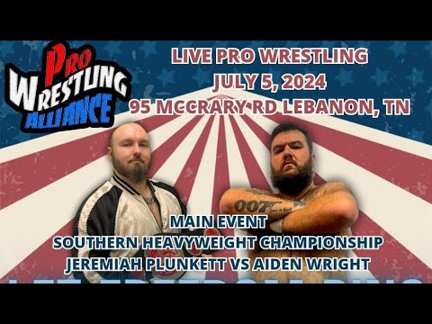 PWA Wrestling Southern Heavyweight Championship: Jeremiah Plunkett (c) vs Aiden Wright 7-5-24 backdrop