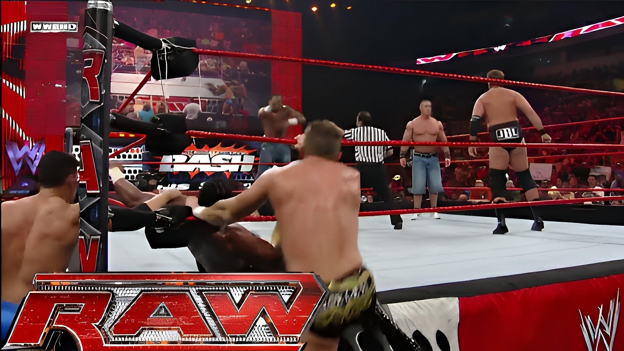 John Cena & Cryme Tyme vs JBL, Cody Rhodes & Ted DiBiase RAW Jul 14,2008 background