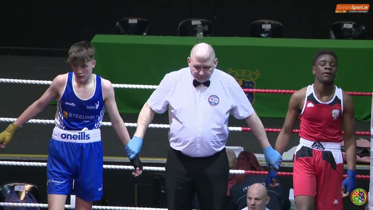 2024 National Senior Cadet C'ship: 63kg Kevin Pukuta (Portlaoise) v Cayden Cummins (Cookstown) backdrop