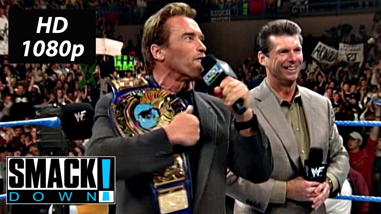 Vince McMahon introduces Arnold Schwarzenegger WWE SmackDown Nov. 11, 1999 HD