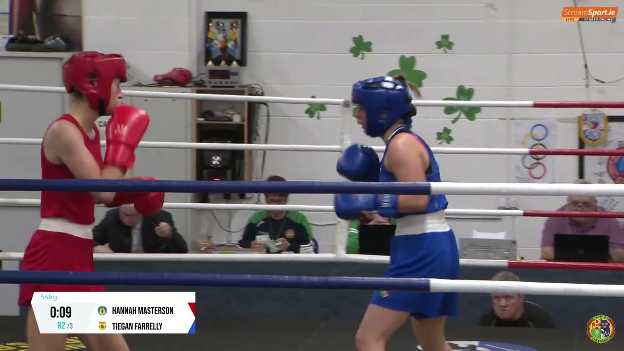 2024 National Junior 2 Championship: 54kg Hannah Masterson (Clonard) v Tegan Farrelly (Dunboyne) backdrop